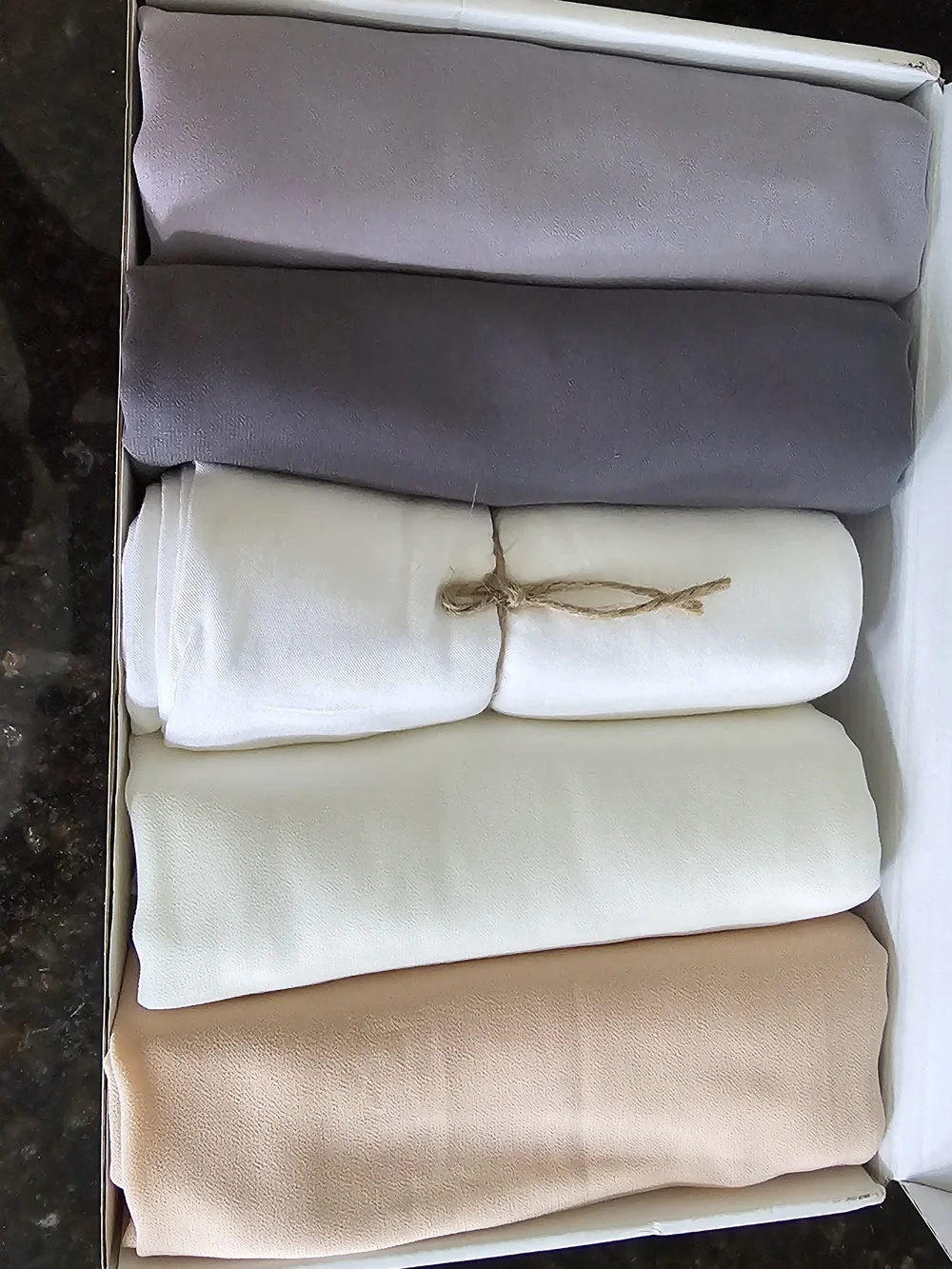 Neutral Women's Scarf Set - Cream, White, Gray, Peach Charcoal NEW WITHOUT TAG